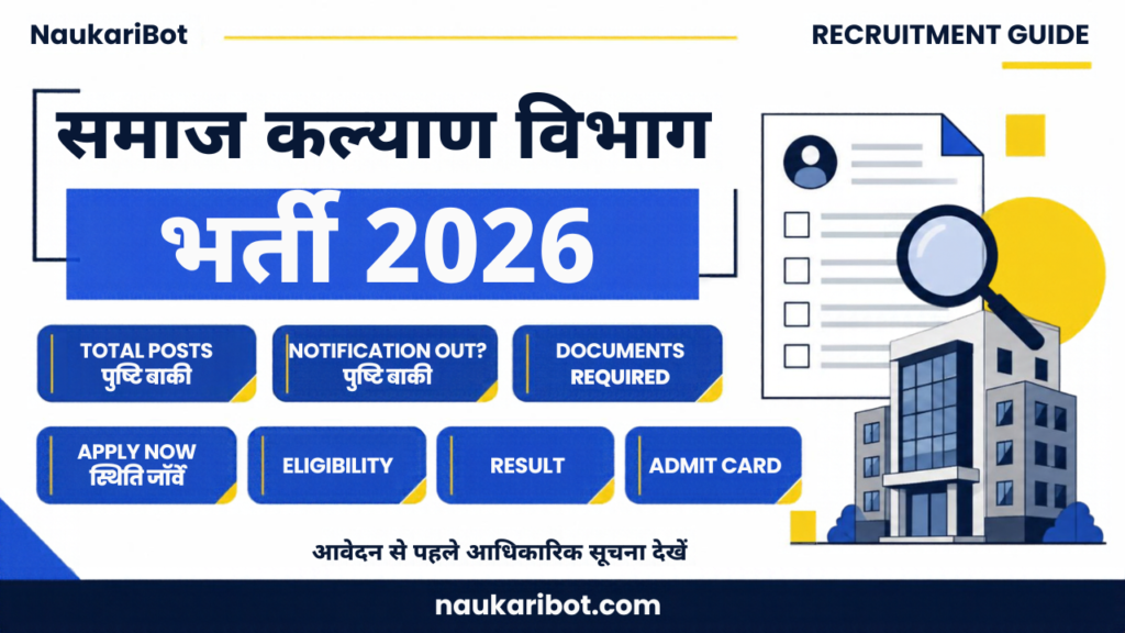 samaj kalyan vibhag recruitment 2026