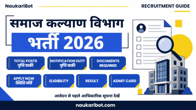 Samaj Kalyan Vibhag Recruitment 2026 Latest Vacancies, Eligibility, Salary & How to Apply